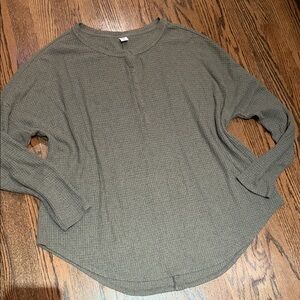 Old Navy Sage Waffle Knit Henley